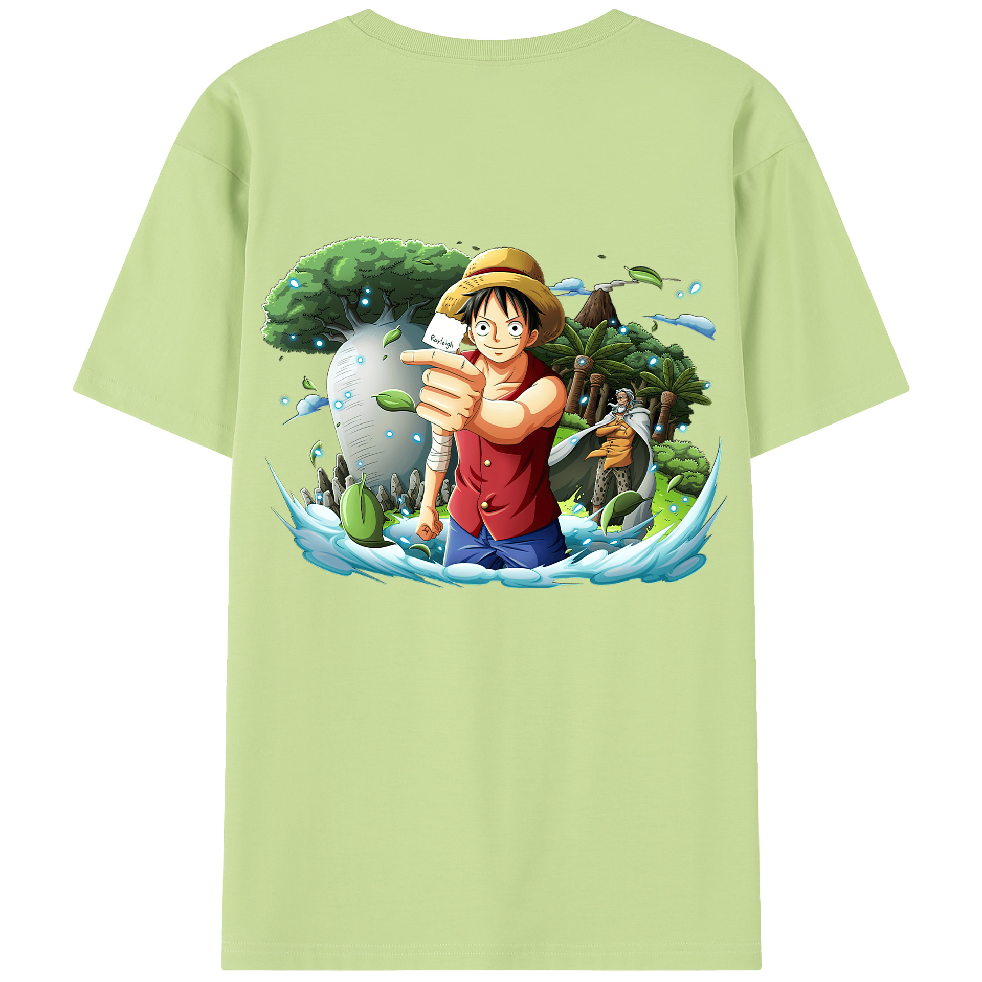 ワンピース モンキー・D・ルフィ ONE PIECE Monkey D. Luffy 綿100％半袖Tシャツ（背面プリント）